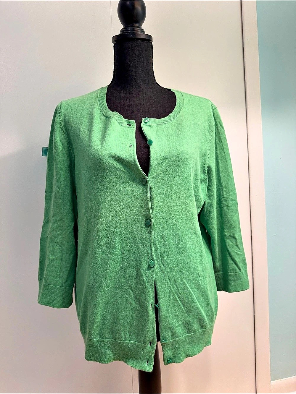 Talbots Green Button-Front Cardigan XL Like New